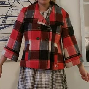Hollister plaid peacoat